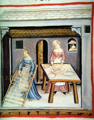 Preparation of Pasta, from Tacuinum Sanitatis Codex Vindobonensis by Italian School